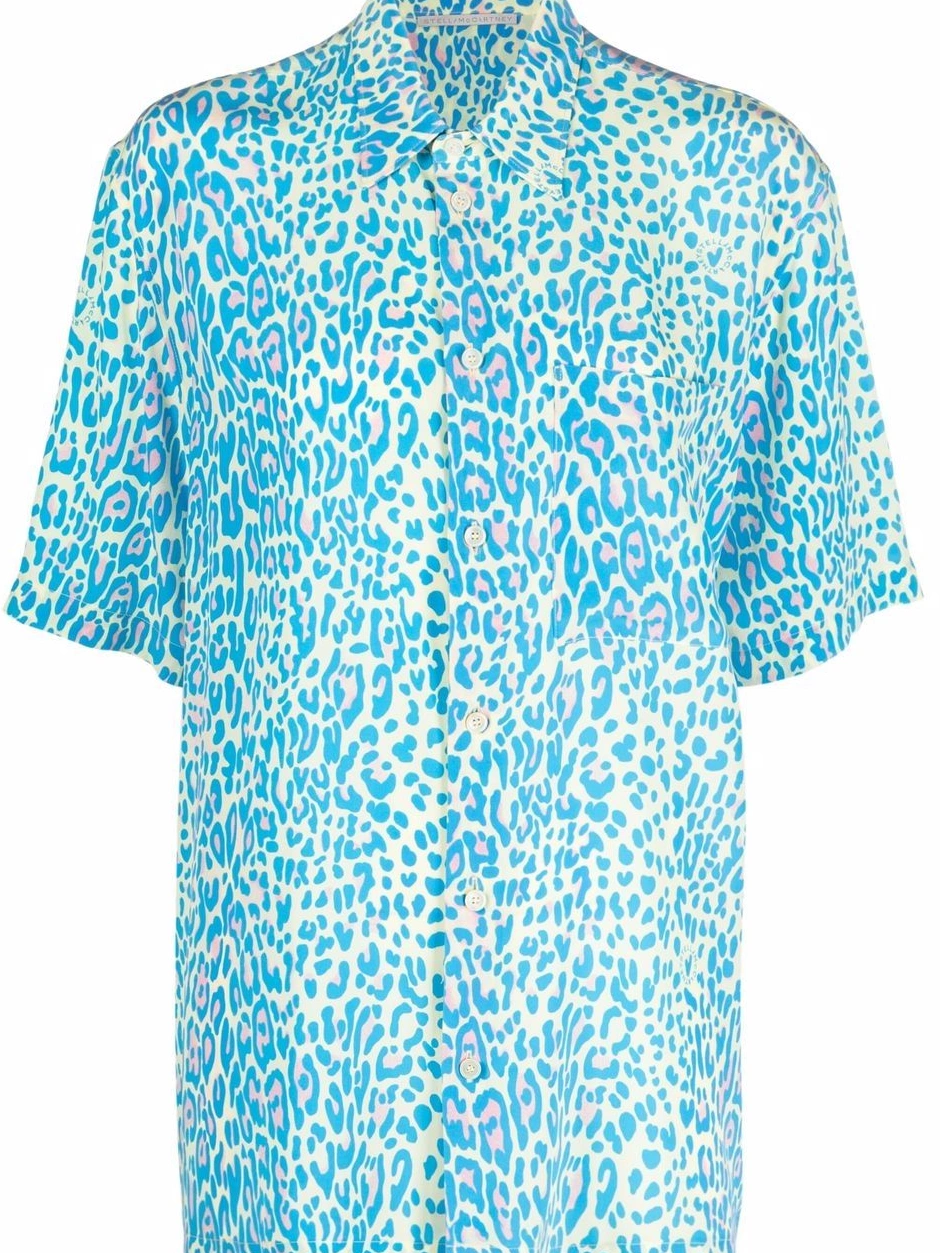 Affordable short-sleeve Stella McCartney Women shirt print leopard 0805